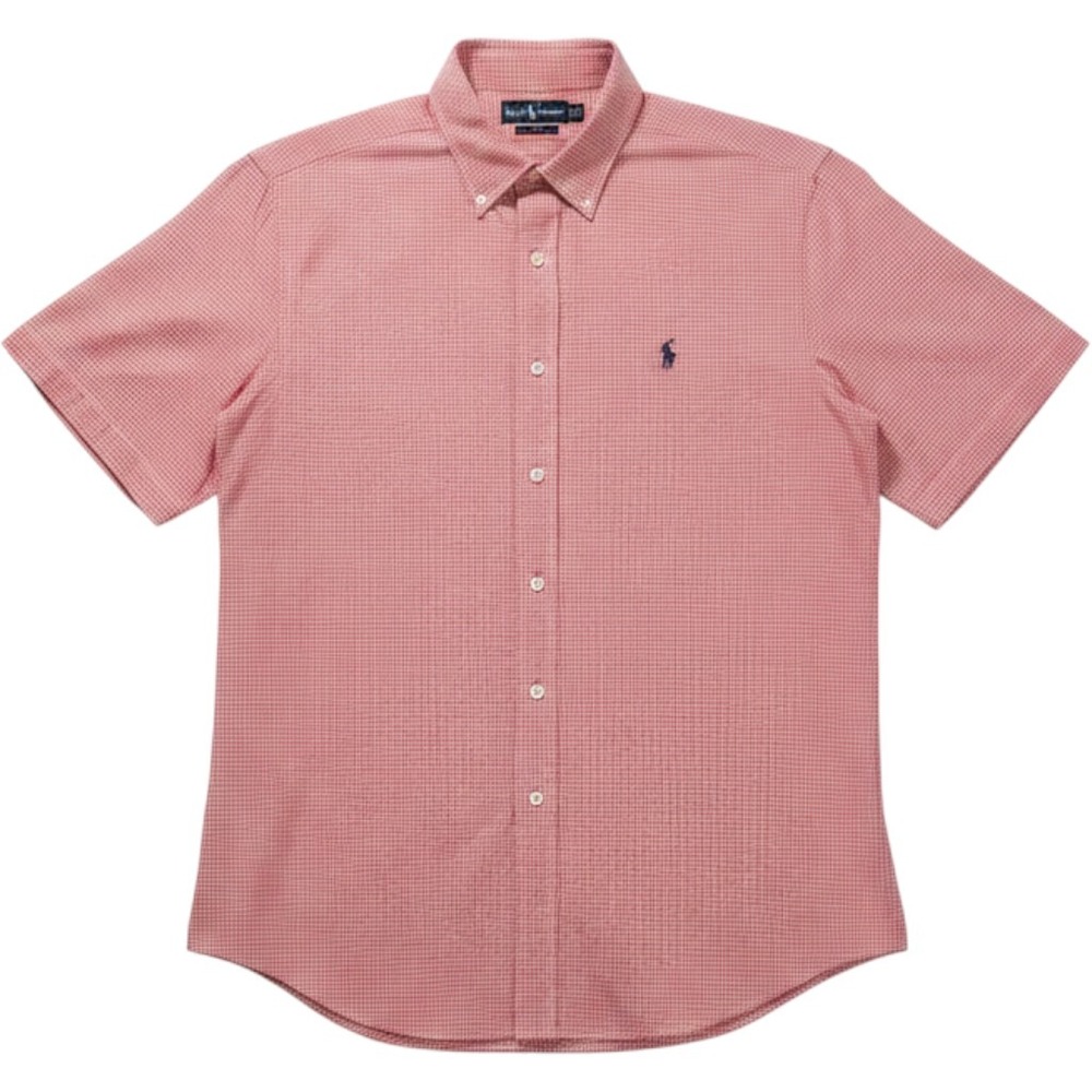 Ralph Lauren Blaire Shirt XL Red White Gingham Check Short Sleeve 90s Loose
